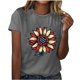 thumbnail image 1 of Camisetas de Manga Corta para Mujeres de Longitud Regular de Poliéster Sólido, Camiseta de Fiesta de Mayo Y Blusa Del Festival para la Primavera Y el Verano, 1 of 3