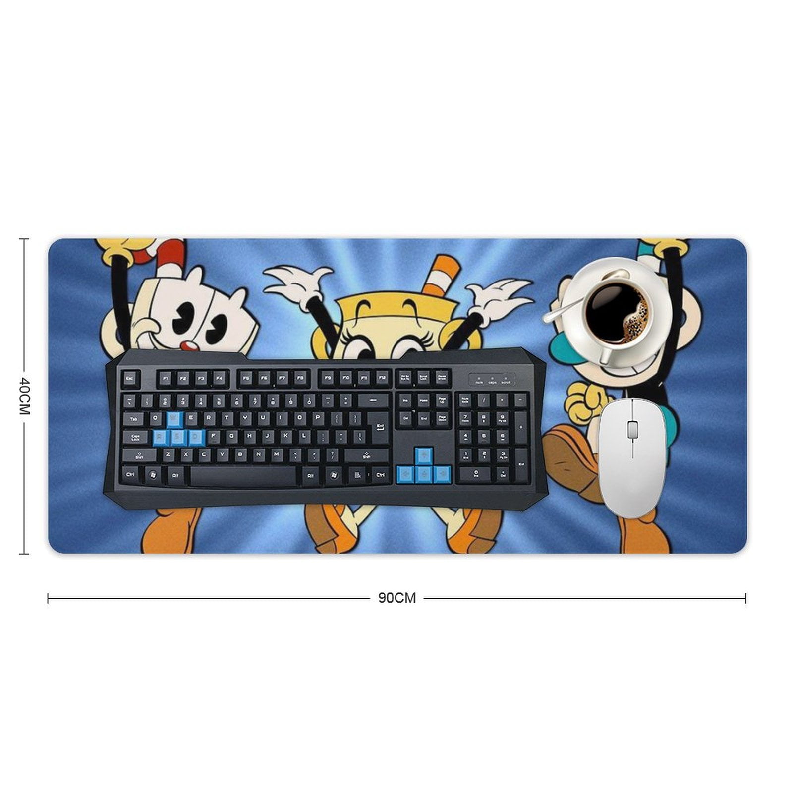cuphead ゲーミングマウスパッド　レア Cuphead Mugman Chalice Mouse Pad Extended Gaming No-sliped Large