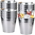 thumbnail image 1 of Didaey 12 Pcs Large Galvanized Metal Buckets with Handle 10 Inch Heavy Duty Stainless Steel Pails Round Pail for Party Wedding, Crafts, Utensils, Table Centerpieces (Silver), 1 of 7