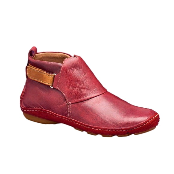 XZNGL Boots for Women Winter Womens Winter Boots Autumn Winter Womens Ankle Boots Round Toe Low Wedge Heel Boots Casual Shoes