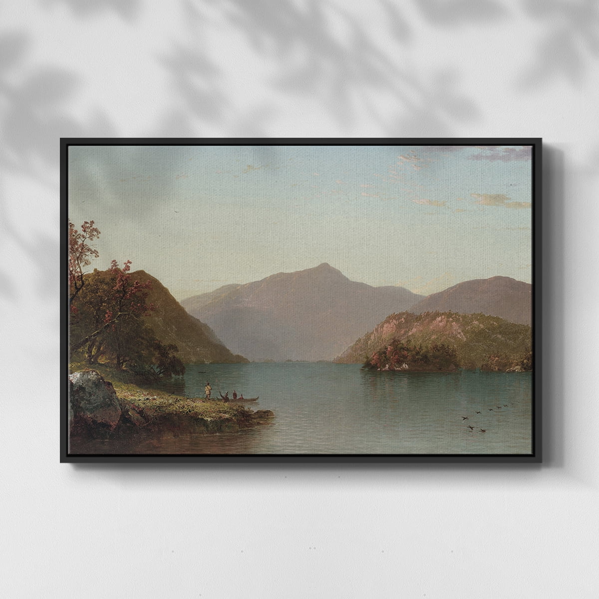 Vintage Landscape-MIX By Wexford Home Framed in Black Wood Gallery Wrapped Canvas 17 in. x 25 in.