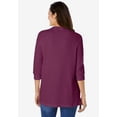 thumbnail image 3 of Woman Within Plus Size Three-Quarter Sleeve Thermal Sweatshirt, 3 of 6