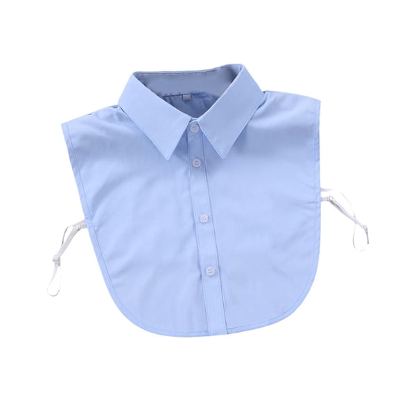 Camisas azules para mujer con cuello falso, cómodas, modernas, desmontables y portátiles. 2XL