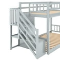 thumbnail image 4 of Twin Over Floor Bunk Bed In Gray With Storage Option - Quality & Stylish Convenient, 4 of 7