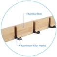 thumbnail image 3 of Wall Coat Rack with 4 Retractable Hooks, Wall Coat Rack for Hanging Coats, Scarves, Handbags and Others, Natural，JUN, 3 of 4