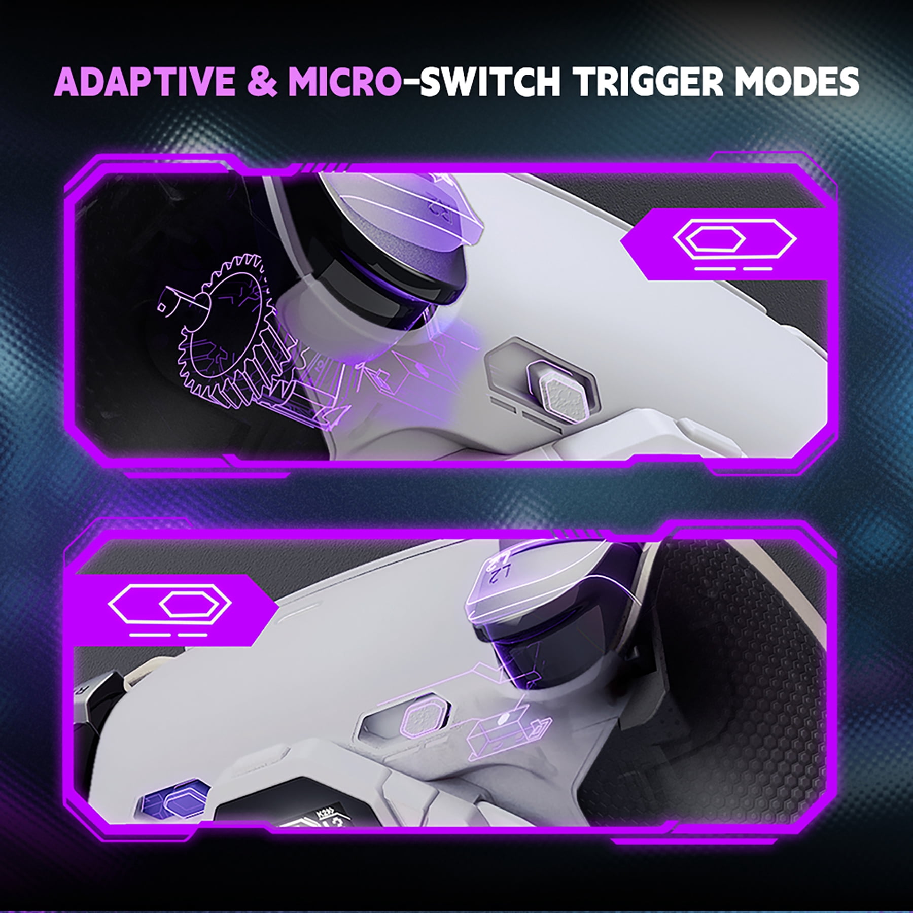 eXtremeRate SPARK Back Paddles Kit for PS5 Controller BDM-010 020 Models,Rubberized Grips Remappable 4 Back Buttons Set - White & Black