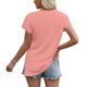 thumbnail image 5 of Tops de Manga Corta para las Mujeres Suelto Ajuste Cuello en V Manga Raglan Hendidura, Moda Blusa Sólida para el Hogar Y Diario, 5 of 8