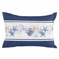 thumbnail image 2 of Coastal Navy Throw Pillow Cover, Pillowcase Protectors with Zipper, Breathable Decorative Lumbar Pillow Case Cover, Blue Starfish Coral Nautical Striped Pillow Shams for Couch Sofa 12x20Inch, 2 of 8
