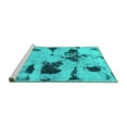 thumbnail image 2 of Ahgly Company Machine Washable Indoor Rectangle Abstract Turquoise Blue Modern Area Rugs, 2' x 5', 2 of 4