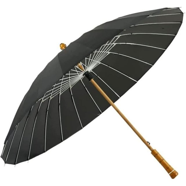 HELPGEG Umbrella Windproof Strong Umbrella Windproof Large Stick Umbrella With Tassel Wooden Handle Waterproof Canopy