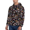 thumbnail image 3 of Pofeuu Daisies Flowers Print Mens Casual Hooded Collar Drawstring Hoodies Pullover Sweatshirts Casual Long Sleeve Shirts-Medium, 3 of 7