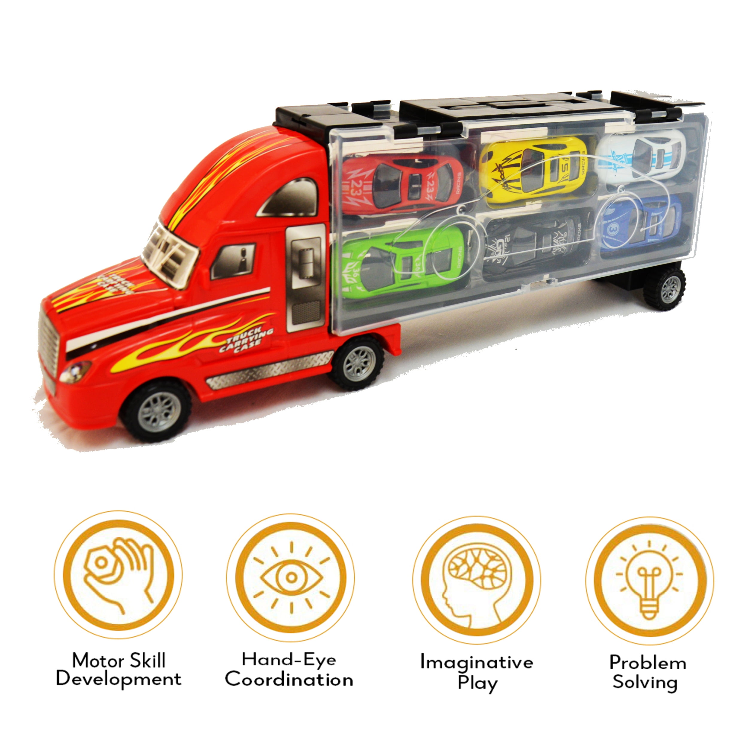 21 Diecast sports car plus Semi Trailer Truck Carrier