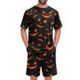 thumbnail image 2 of Pajamas for Men Halloween Funny Bats Print Mens Pajama Shorts Set Lightweight Summer Sleepwear 2 Piece, 2 of 7