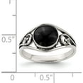 thumbnail image 3 of Sterling Silver Antiqued Black Agate Ring (Size 7) Made In Thailand qr1067-7, 3 of 5