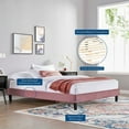thumbnail image 4 of Modway Reign Queen Performance Velvet Platform Bed Frame in Dusty Rose, 4 of 4