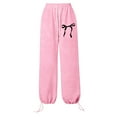 thumbnail image 5 of Cute Clothes For Girls 10-12 Pants For Kids Cute Girls Bowknot Joggers, Lightweight Loose Fit Sweatpants with Side Pockets & Drawstring Waist, 5 of 5