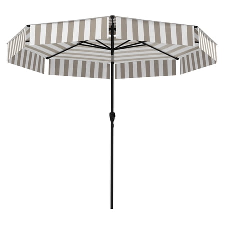 Patio Umbrella 8.6ft Outdoor, UPF 30+ Market Umbrella with Crank & Tilt, 2-Tier Vented, 8 Ribs for Garden, Deck, Poolside - Light Gray