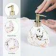 thumbnail image 4 of Ceramics White Bathroom Accories SetGold Marble Look Bathroom Decor Modern 6 Piece Bathroom Accory Set Complete with Soap Dispenser Toothbrush Holder Tumbler Tray Countertop, 4 of 10