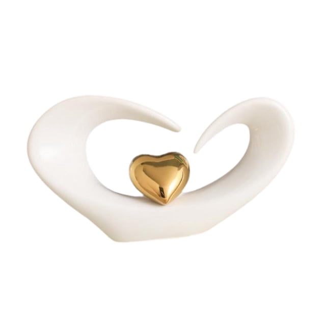 Escultura de corazón, adorno de escritorio, artesanía, estatuilla decorativa, estatua moderna para dormitorio, estantería, centro de mesa, decoración Corto