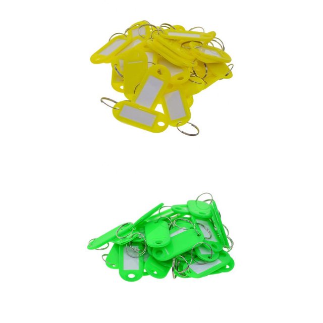 50 Pcs Etiquetas de Llave Sunnimix a Prueba de Agua verde y amarillo