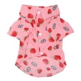 thumbnail image 2 of Mignon Fraise Imprimer Tour vers le Bas Col Snap Conception Respirante Chien Chemises d'Été, 2 of 8