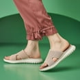 thumbnail image 2 of Mostsola Slippers for Women Casual Slide Sandals Open Toe Flats Comfort Mesh Slip on Shoes, 2 of 9