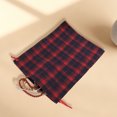 thumbnail image 4 of Unique Bargains 1 Pc Plaid Drawstring Bag Navy Blue Cotton Cloth, 4 of 5