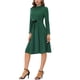thumbnail image 2 of INSPIRE CHIC Ropa de Mujer Elegante para Trabajar con Cuello Alto y Manga Larga con Cintura Ajustable de Tejido Midi L Verde, 2 of 7