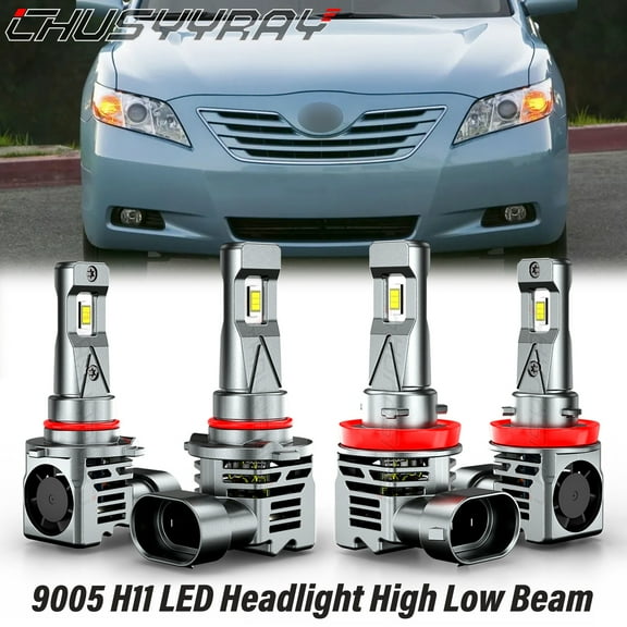 LED Headlight High Low Beam Bulbs Kit 6000K Pure White 4Pcs - for Toyota Camry 2007-2018