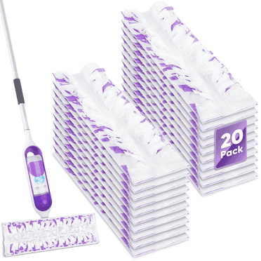 SUGARDAY 20 Pack Disposable Mop Pads Refills for Power Mop Refills Multi-Surface Mop Pad Replacement for Floor Cleaning