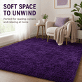 thumbnail image 6 of HOISUN 6x9 ft Soft Shag Area Rug for Bedroom Living Room, Fluffy Plush Non-Slip Carpet, Grape Purple, 6 of 10