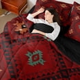 thumbnail image 4 of jejeloiu Ancient Bohemian Aztec 7-Piece Twin Bedding Sets,Boho Exotic Style Bedding Comforter Set,Vintage Rhombus Print Sheet Sets For Men Women,Breathable Home Decor Reversible, 4 of 8