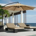 thumbnail image 3 of GROWTH TANK Garden Replacement Parasol Canopy Cover Rainproof 3m 8 Rib Khaki, 3 of 8
