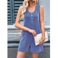 thumbnail image 3 of Women'S Summer Casual Contrast Striped Sleeveless Vest Jumpsuit with Pockets Navy Blue XL, 3 of 8