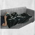 thumbnail image 6 of Family Soft Flannel Fleece Throw Blanket, Family is Forever Hand Drawn Typography with Little Hearts Poster Style, Cozy Plush for Indoor and Outdoor Use, 60" x 80", Black and White, by Ambesonne, 6 of 6