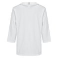 thumbnail image 4 of Breezora Womens Doll Collar 3 4 Sleeve Pullover Top Casual Sweatshirt Soft Comfort Blouse Modern Style XXXL Size White, 4 of 4