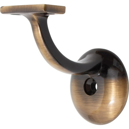 

Heavy-Duty Handrail Bracket with 2-1/8 Round Base Antique Brass by Stone Harbor Hardware