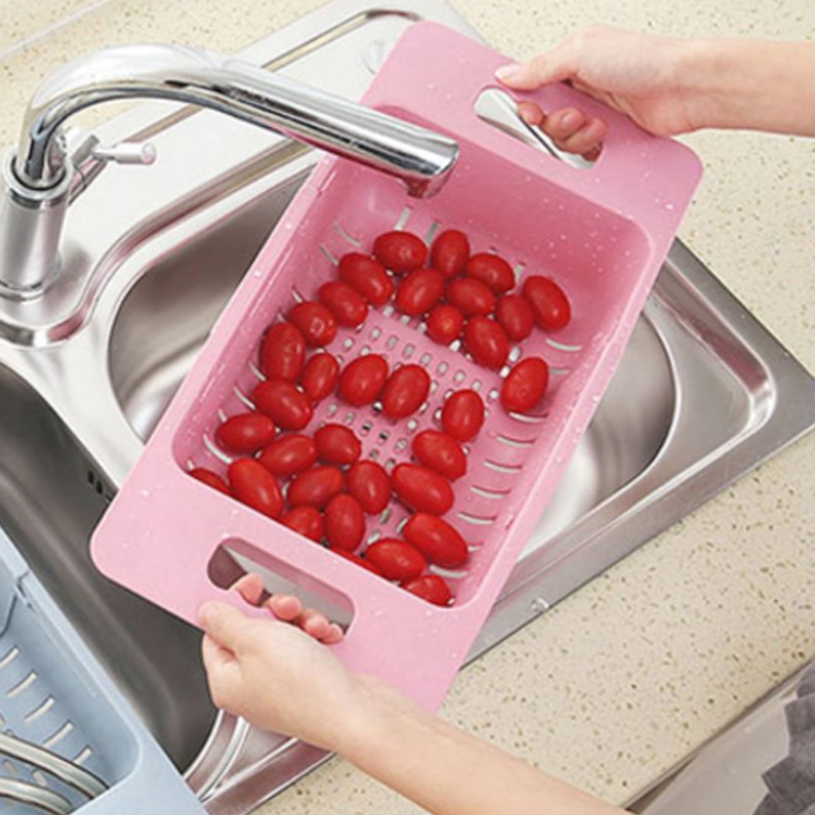 Over the Sink Colander Strainer Basket Simple and Elegant Design for