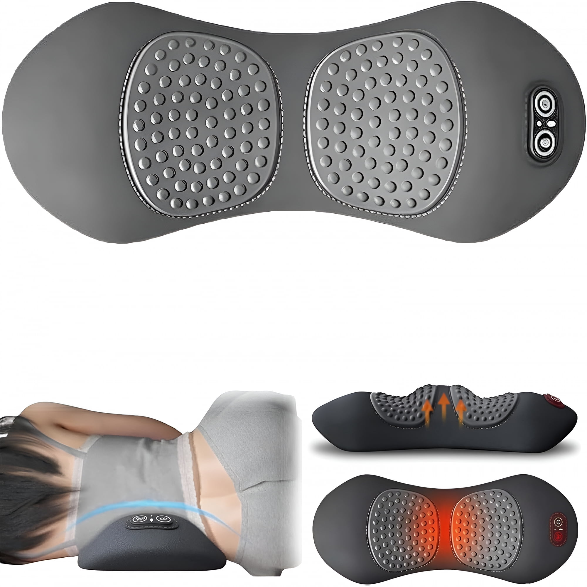 OITY Triple Fusion Back Massager, Upgraded 3 in 1 Neck Shoulder Backs Massagers with Traction, Vibration Heat, Lower Back Massager for Pain Relief Deep Tissue