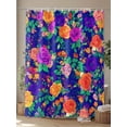 thumbnail image 4 of Shower Curtains Orange Red Flowers Bath Curtain Vintage Floral Waterproof Bathroom Shower Curtain Set with Hooks Decoration 36 x 72 Inches, 4 of 7