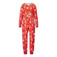 thumbnail image 2 of Matching Christmas Pajamas for Family Winter Long Sleeve Cartoon Print Hooded Romper Zip Up Jumpsuits, 2 of 10