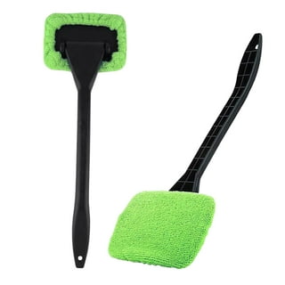 Tcwhniev Car Windshield Cleaner,Car Window Cleaner with Extendable Handle Windshield  Cleaning Tool with 5 Reusable and Washable Pads Telescopic Auto Glass Cleaning  Tool for SUV RV Truck,Green 