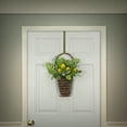 thumbnail image 2 of 21 in. Artificial Hanging Wall Basket, Wicker Base, Decorated with Lemons, Seed Pods, Leafy Greens, 2 of 3