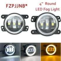 FZPJJNB 2pc 4 Inch Round Led Fog Lights Driving Lamps Front Bumper for Jeep Grand Cherokee 1997-2018,C12