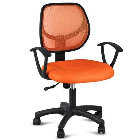 - Adjustable Swivel Computer Desk Chair Fabric Mesh Office Chair with Arms Seating Back Rest,Orange