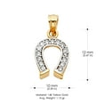 thumbnail image 3 of 14K Yellow Gold Cubic Zirconia CZ Lucky Horseshoe Charm Pendant with 1.2mm Singapore Chain Necklace - 22", 3 of 6