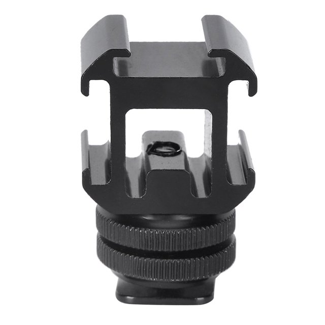 Professional Manufacturing One For Three Stand Cold Shoe Adapter Bracket Cnc Machining For Allowing You To Add Various Devices Freely