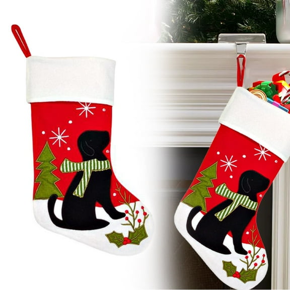 Personalized Pet Christmas Socks for Cats and Dogs 1 Large Custom Embroidered Pet Cat and Dog Name Christmas Socks Christmas Home Decoration Fireplace Hanging Socks