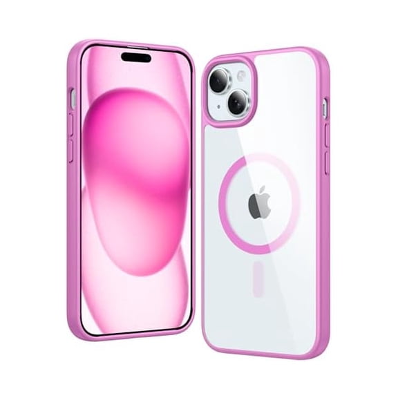 Eryueer for iPhone 15 Plus Case: Clear Magnetic Phone Cases with Screen Protector Compatible with Magsafe Slim Anti Yellowing Rugged Shockproof Protective Transparent Cell Phone Cover