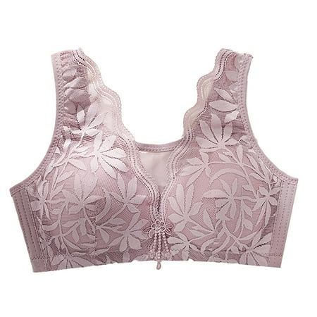 Audhol Bras for Women Autumn And Winter New Lace Bra on The Support Gathered Side To Adjust The Type of Non Ring in The Thick Sexy Underwear Female No Underwire Seamless Push Up Everyday Bras Grey 38